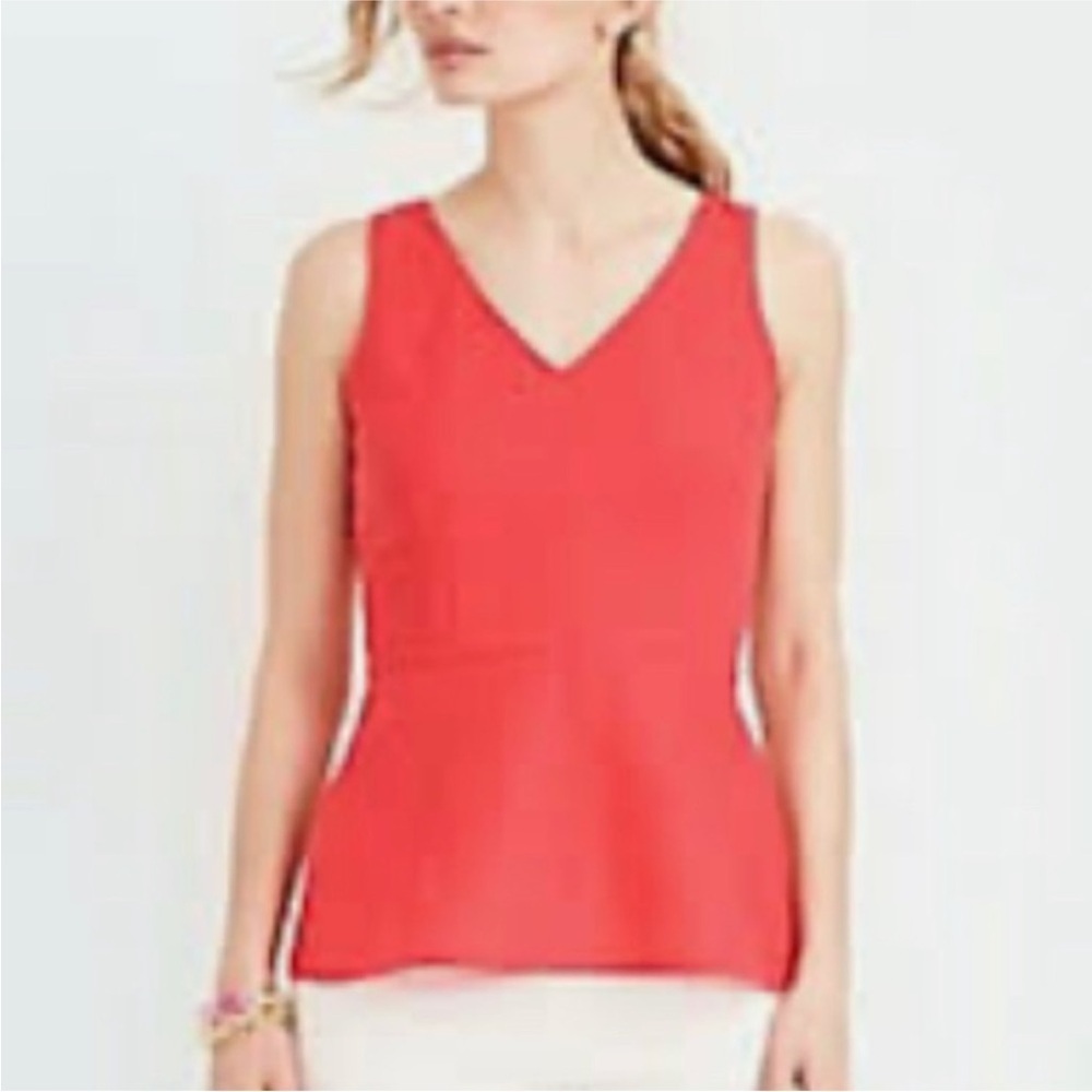 J. Crew V Neck Linen Tank Top 00P